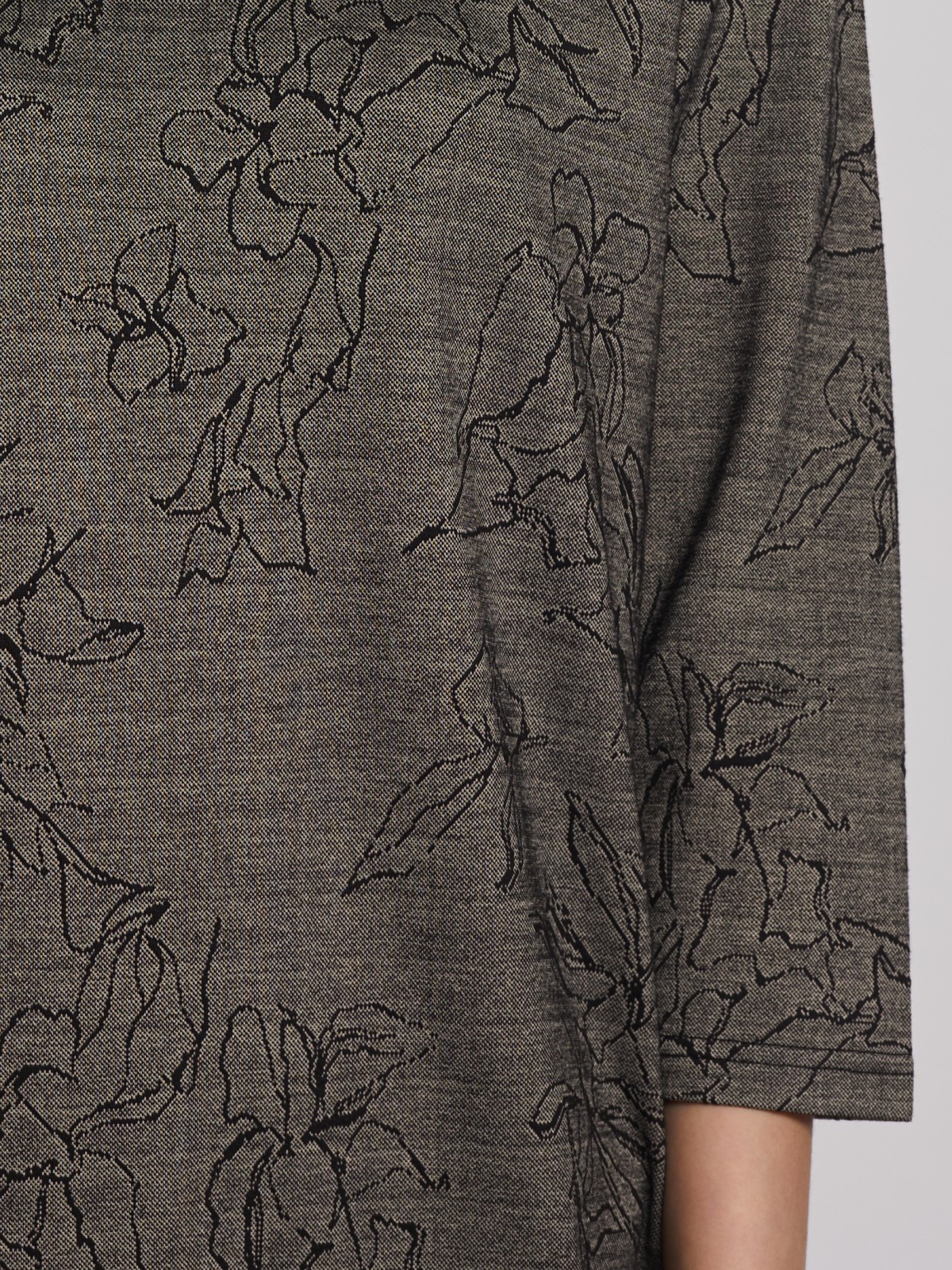 Трикотажное платье с узором zolla 22312817Y142, цвет бежевый, размер S - фото 5