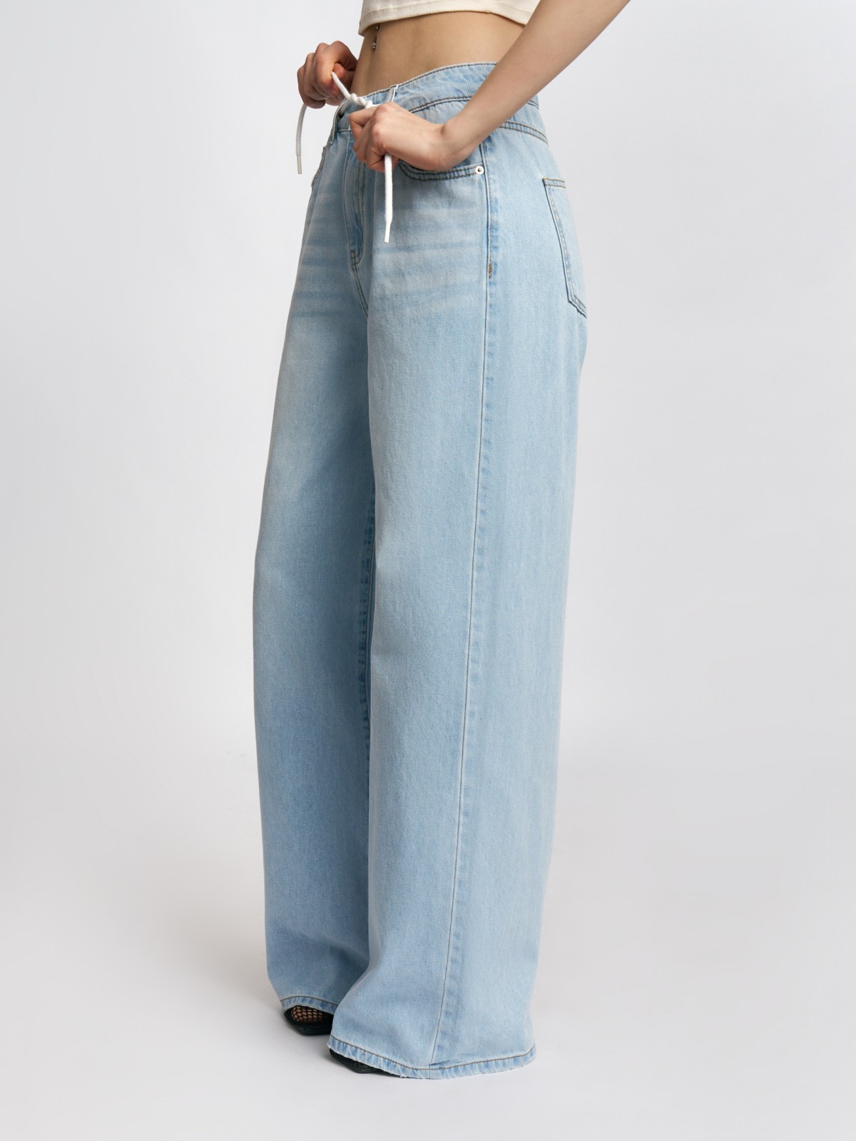 Джинсы силуэта Wide с посадкой Loose из хлопка