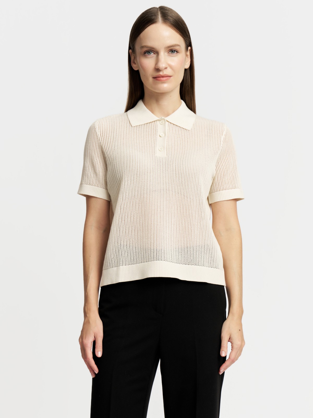 Джемпер поло с коротким рукавом