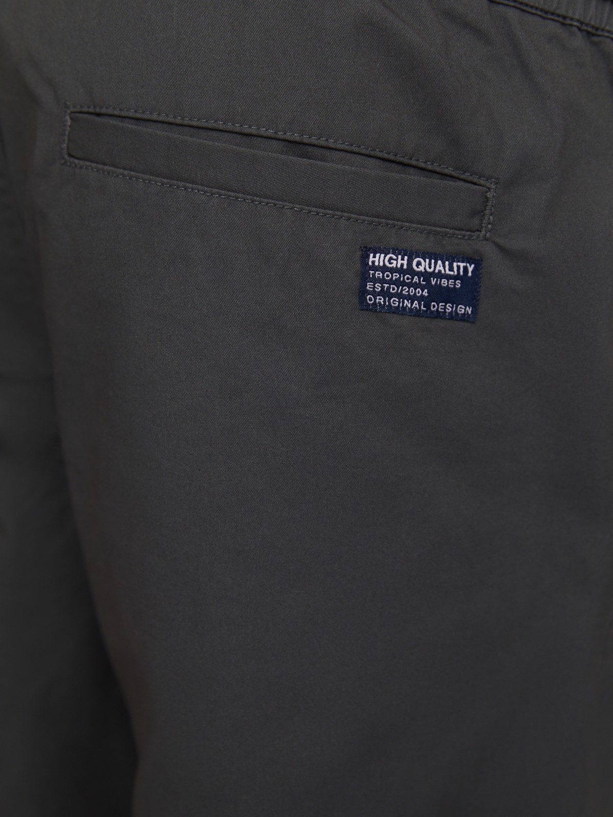 Удлинённые шорты на резинке из хлопка zolla 014247559012, цвет бирюзовый, размер 30 - фото 6