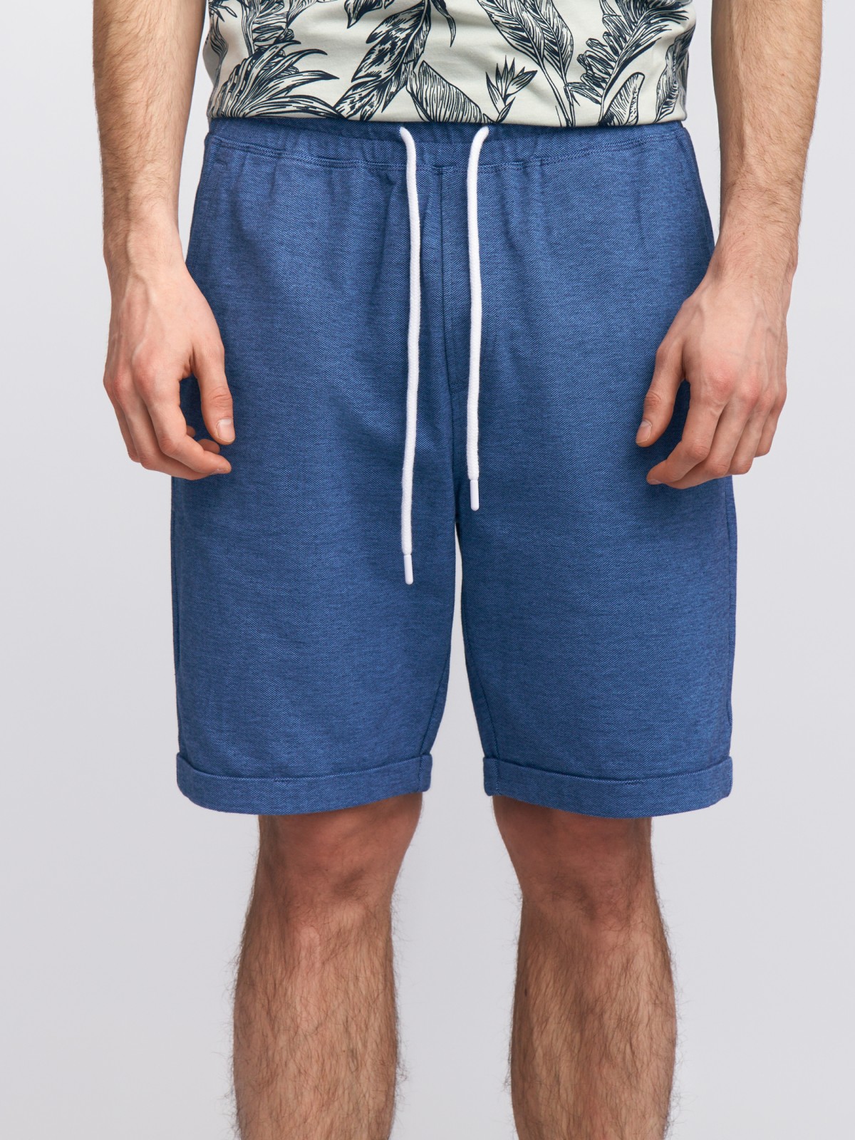 Трикотажные шорты из хлопка с отворотами