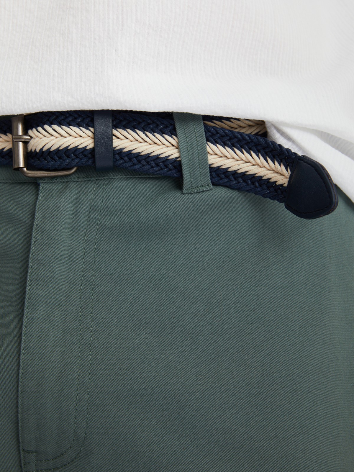 Удлинённые шорты из хлопка с ремнём