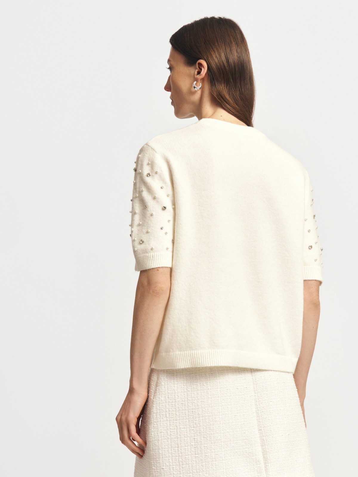 Вязаный джемпер с шерстью и декором