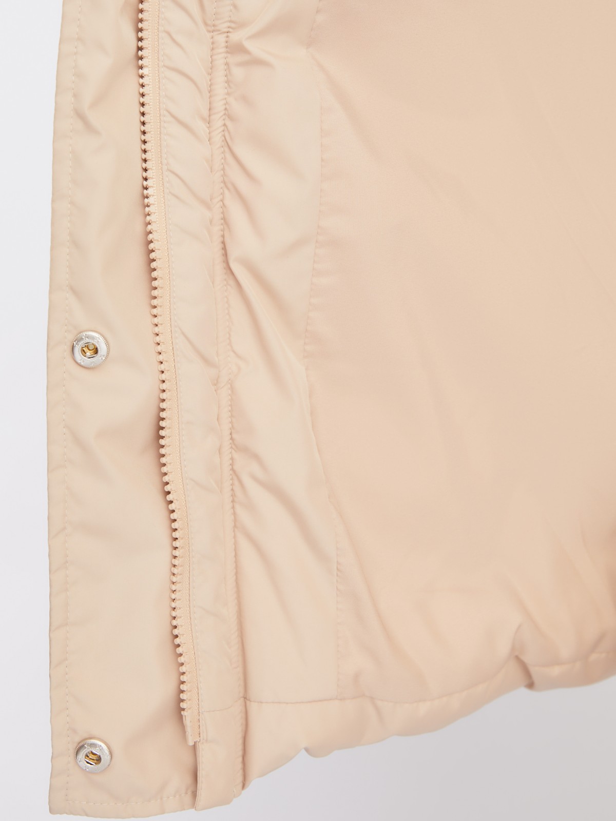 Тёплая куртка с капюшоном и кулиской на талии zolla 022425112084, цвет бежевый, размер XS - фото 5