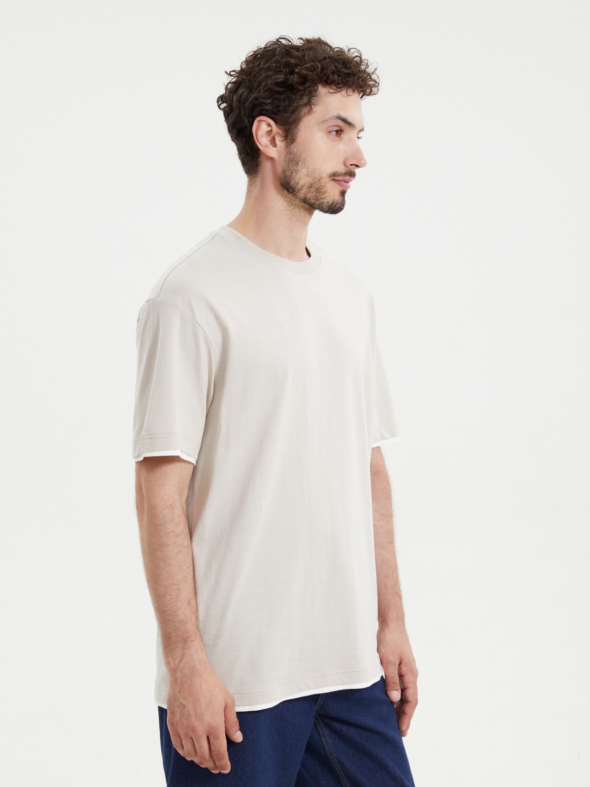 Футболка из хлопка с отделкой