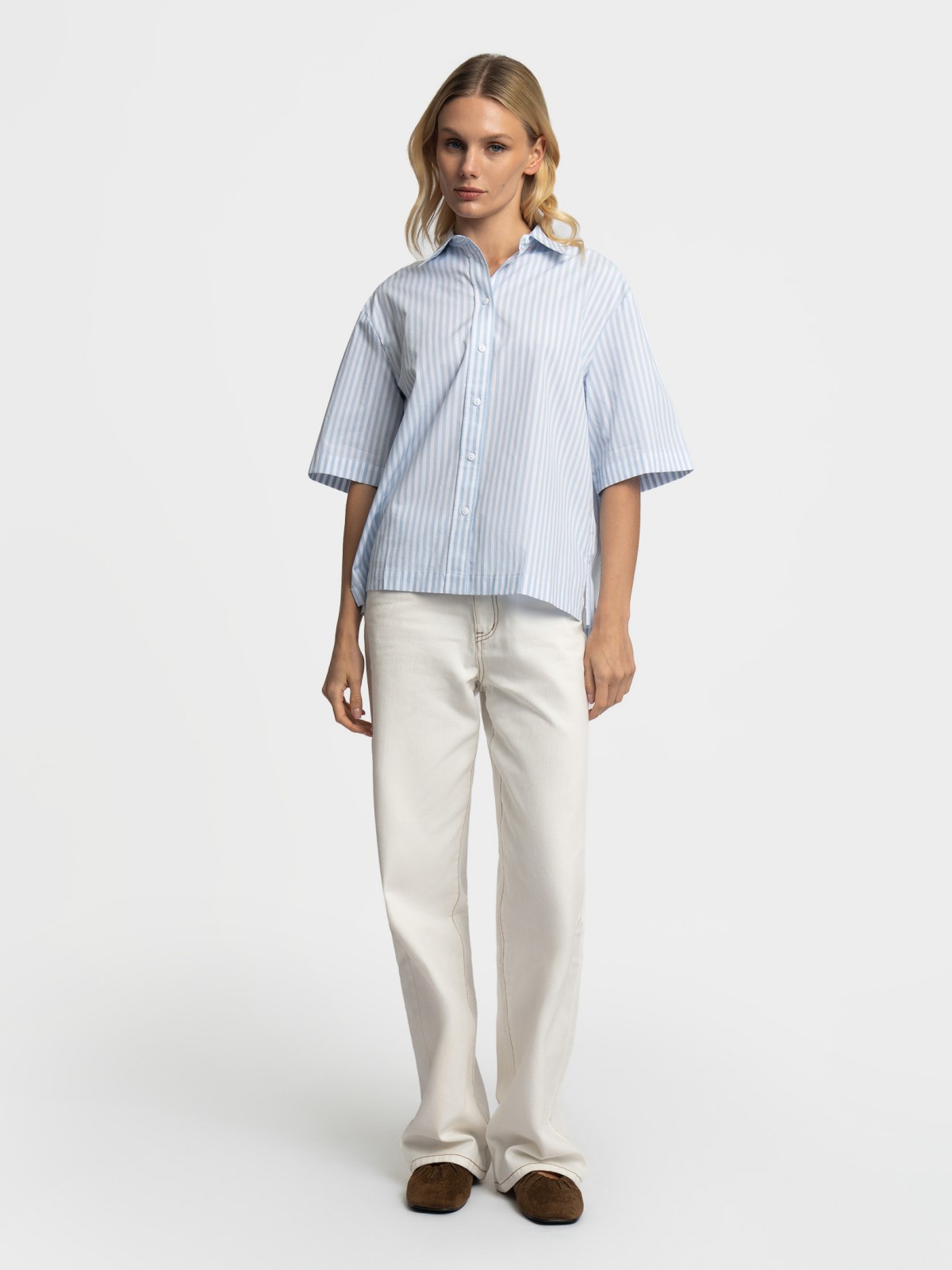 Рубашка из хлопка с коротким рукавом