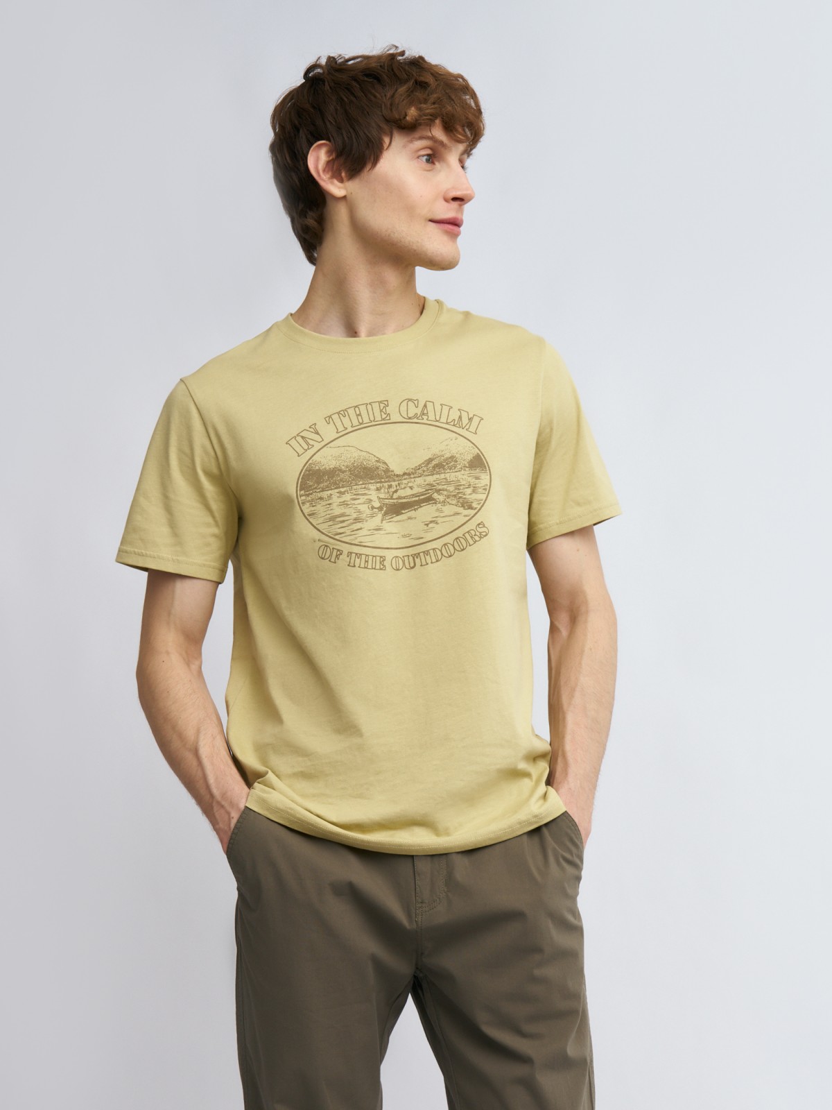 Футболка из хлопка с принтом