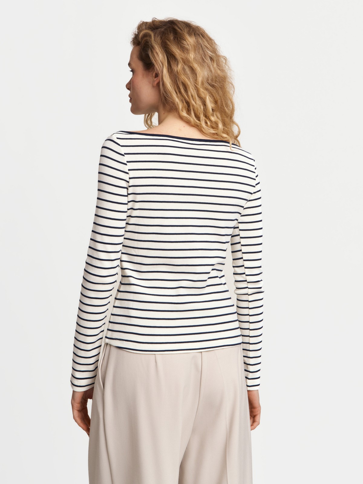 Лонгслив из хлопка в полоску