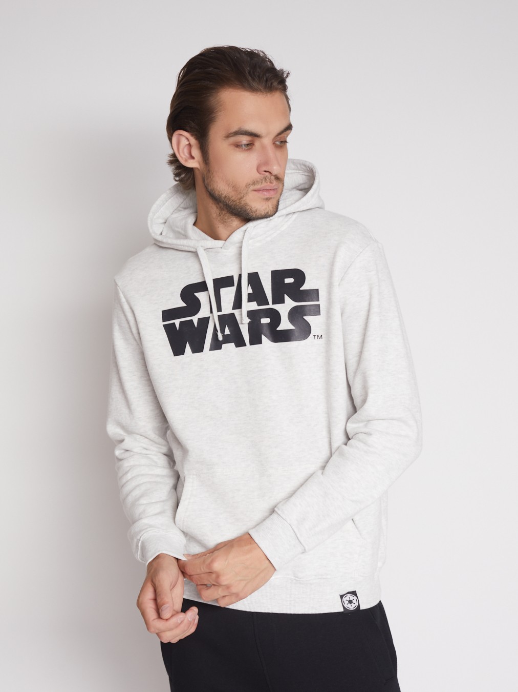 Худи с принтом Звёздные войны (Star Wars) zolla 512334179081, цвет светло-серый, размер S - фото 3