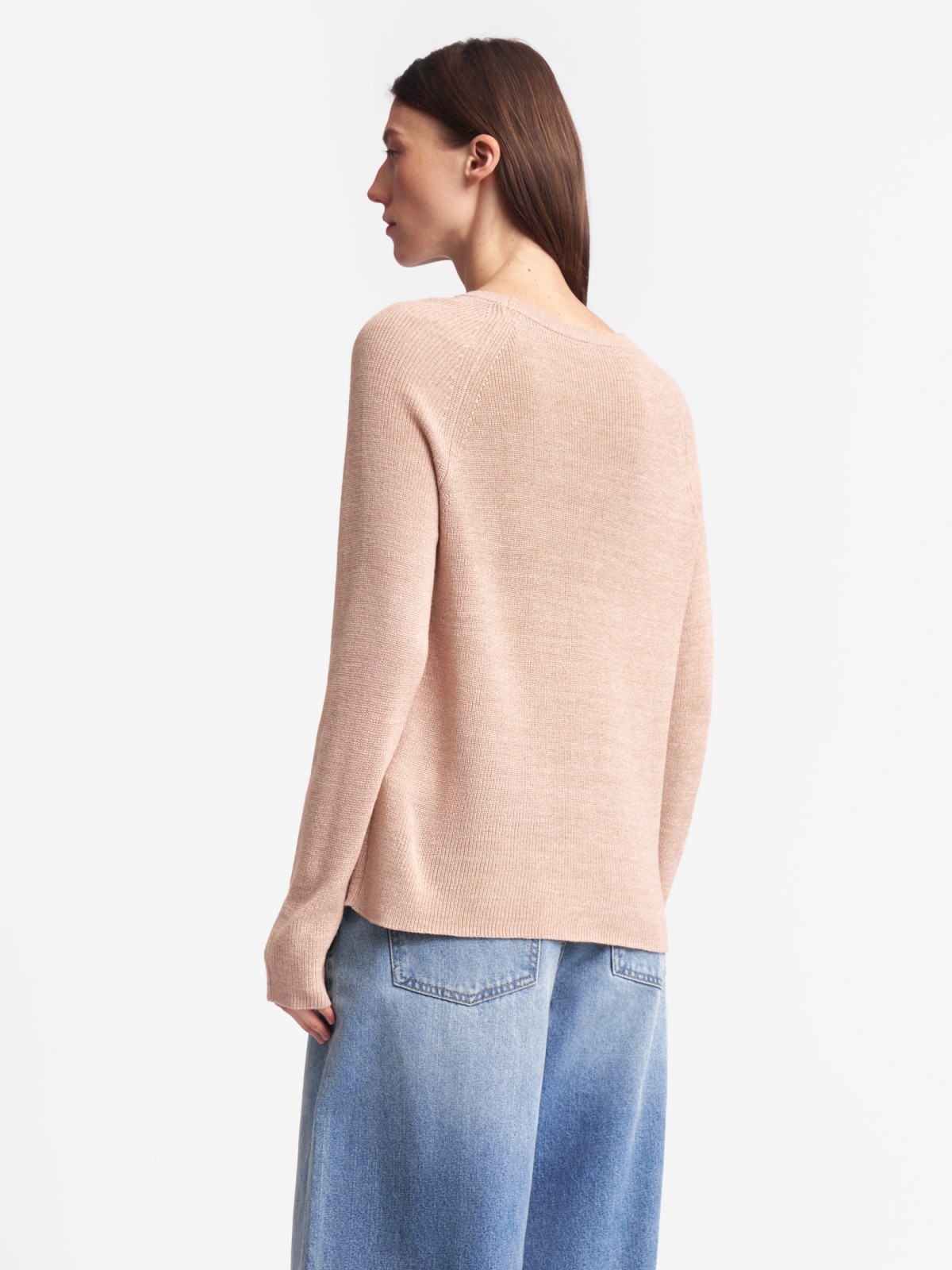 Вязаный джемпер из акрила с длинным рукавом