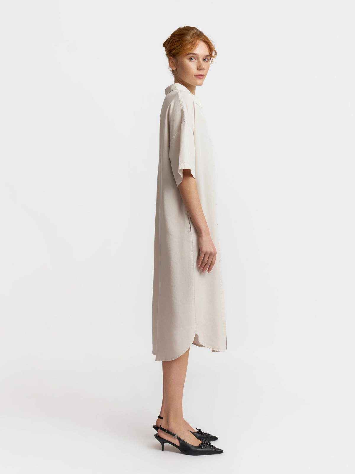 Платье-рубашка миди