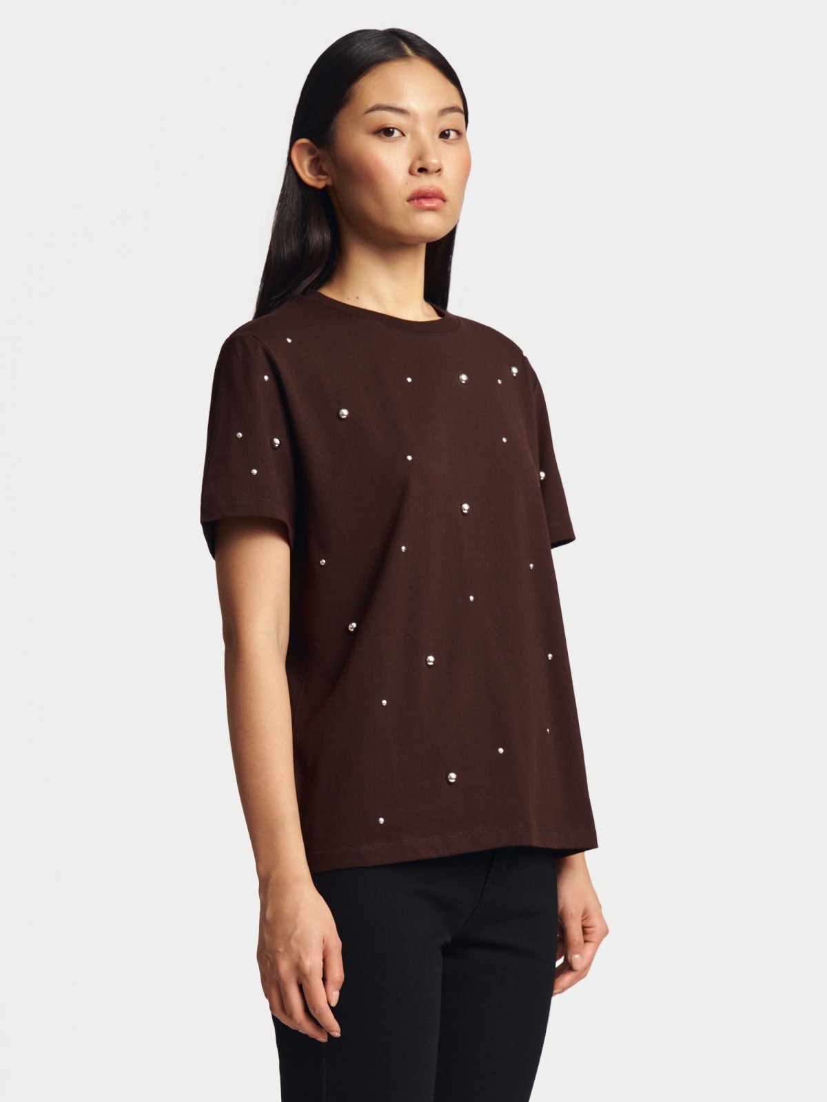 Футболка оверсайз из хлопка с декором