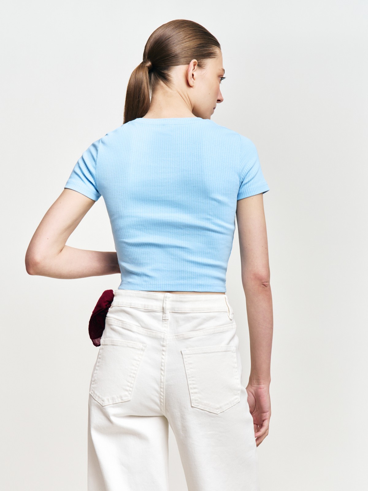 Футболка-топ из хлопка с коротким рукавом