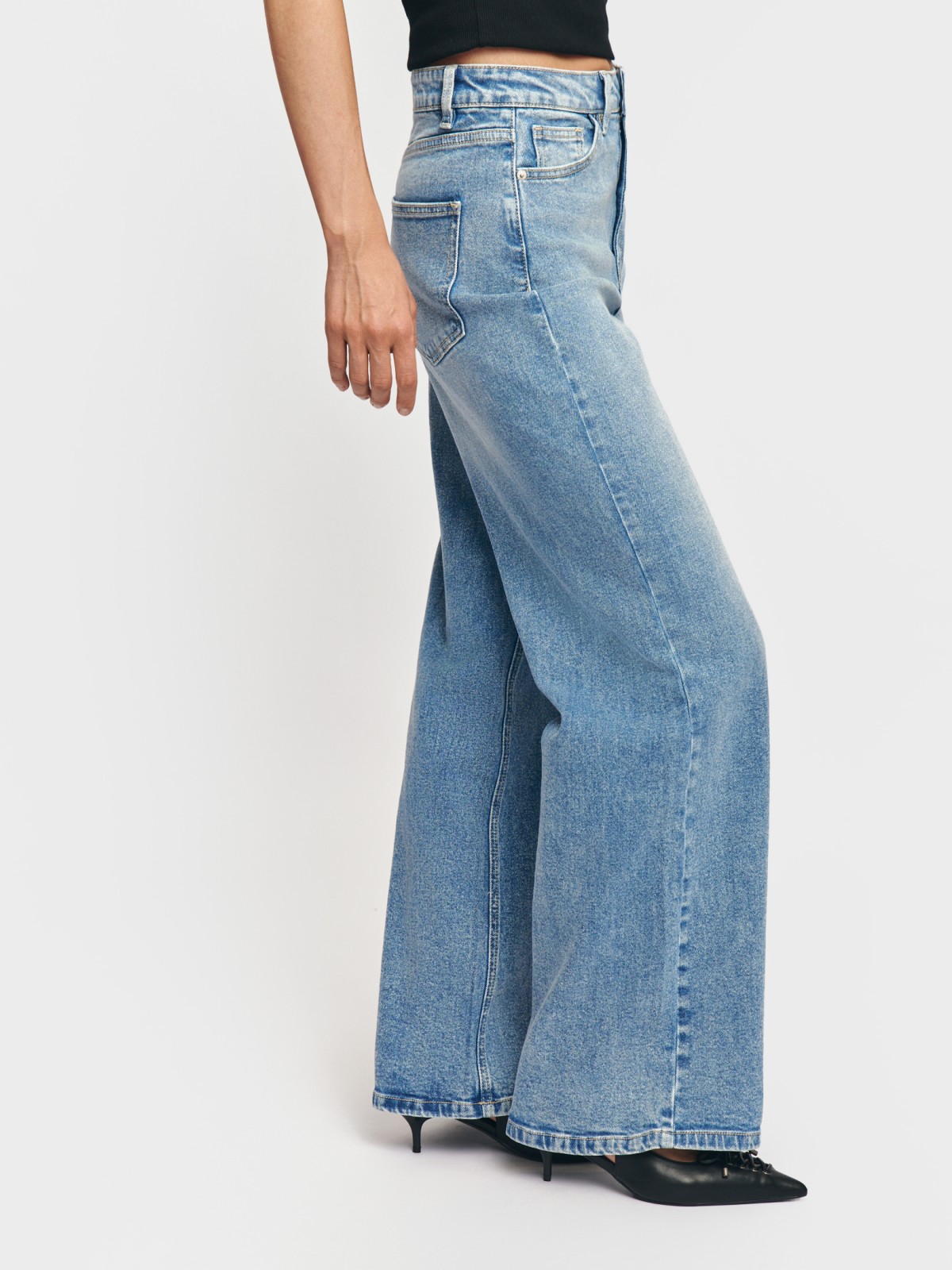 Джинсы Wide из хлопка с высокой посадкой