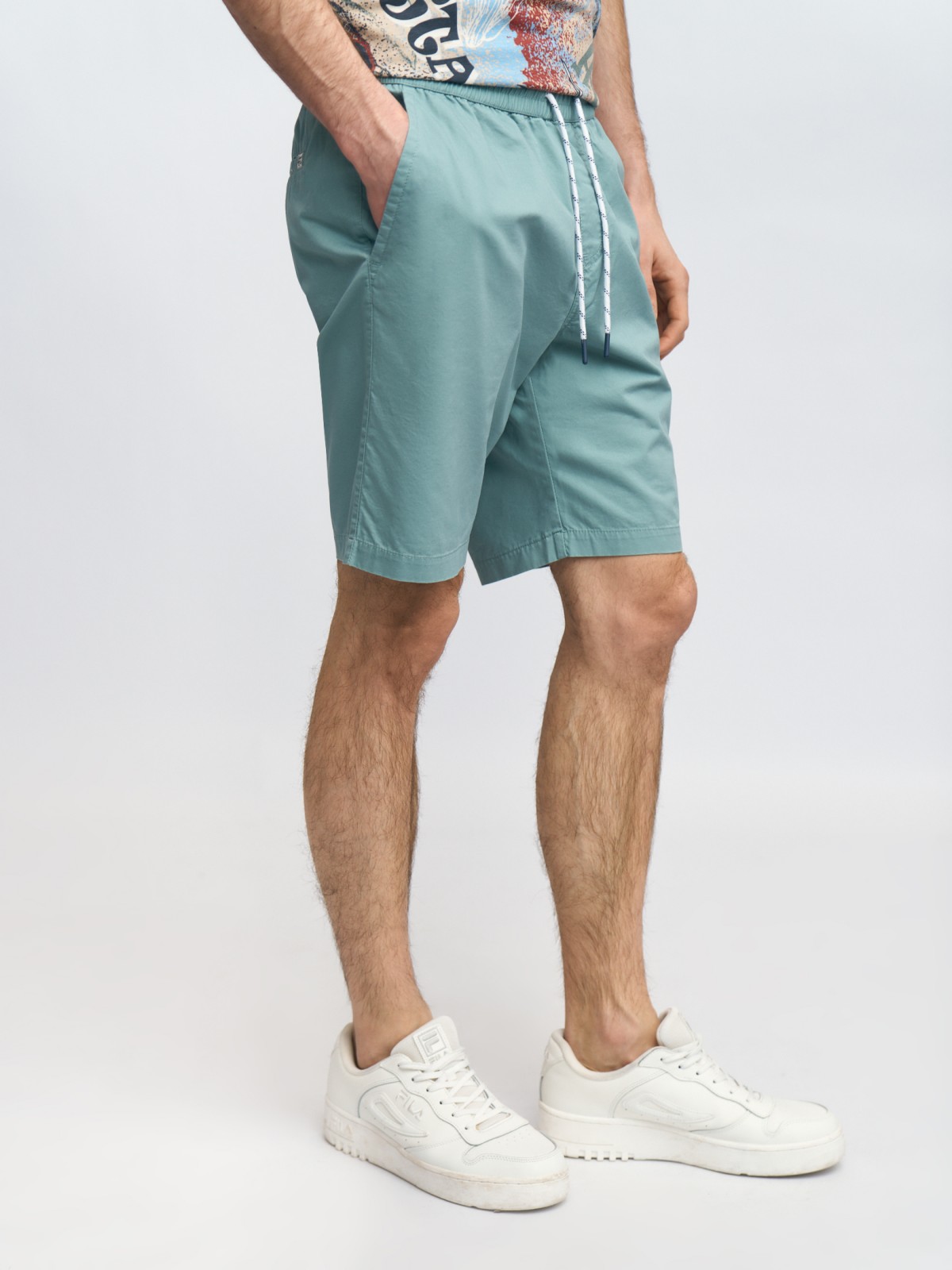 Удлинённые шорты на резинке из хлопка