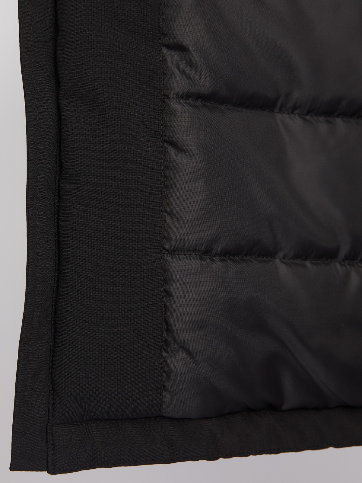 Утеплённая куртка на синтепоне с капюшоном и кулиской по низу zolla 01333510L124, цвет черный, размер XXL - фото 5