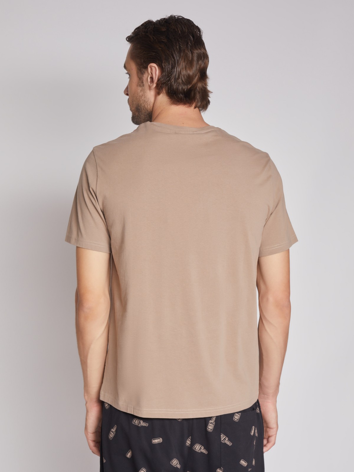 Домашний комплект (футболка, брюки) zolla 61231878Q051, цвет коричневый, размер S - фото 2