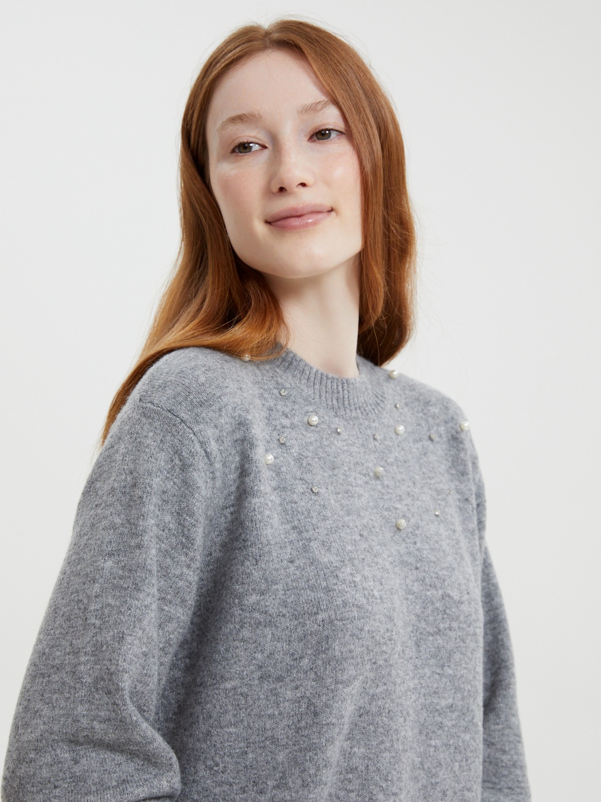 Вязаный джемпер с шерстью и декором