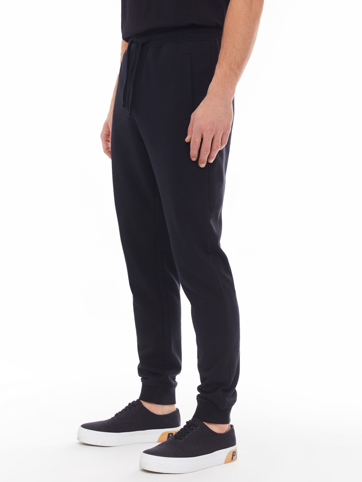 Трикотажные брюки-джоггеры в спортивном стиле zolla 014137675022, цвет черный, размер S - фото 2