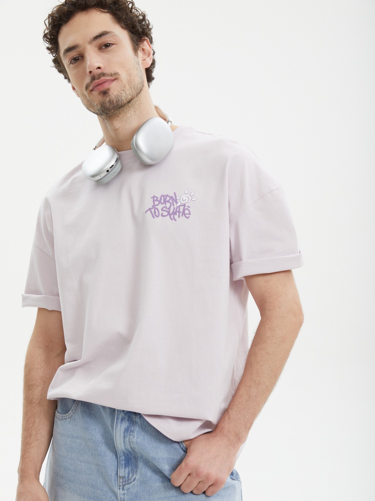 Футболка оверсайз из хлопка с надписью