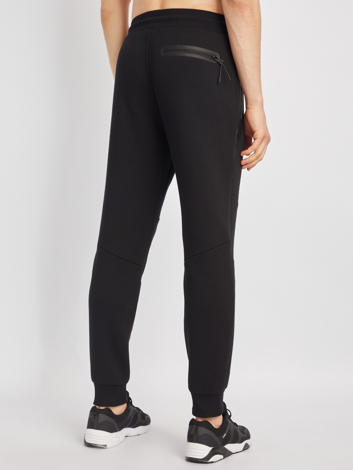 Утеплённые трикотажные брюки-джоггеры в спортивном стиле zolla 014117660063, цвет черный, размер S - фото 6