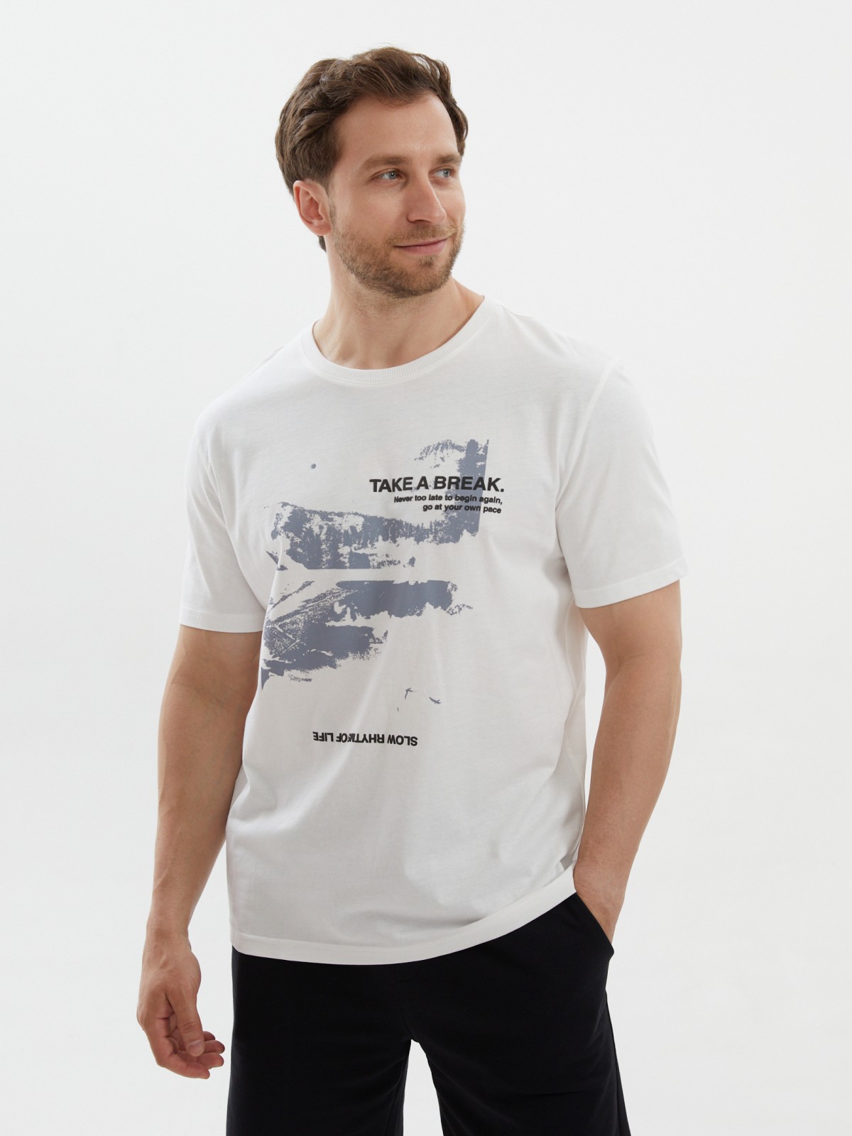 Футболка из хлопка с принтом