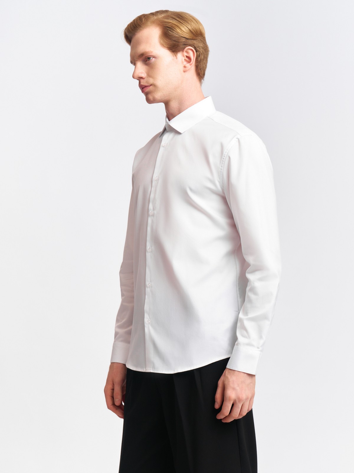 Офисная рубашка с длинным рукавом