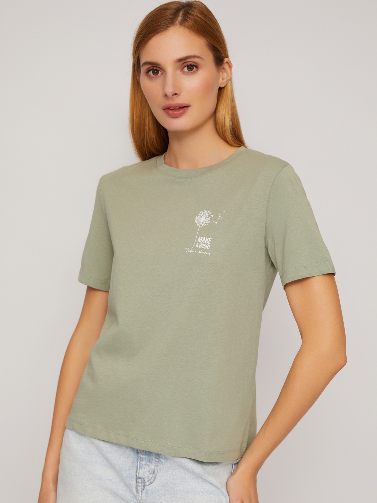 Футболка из хлопка с принтом