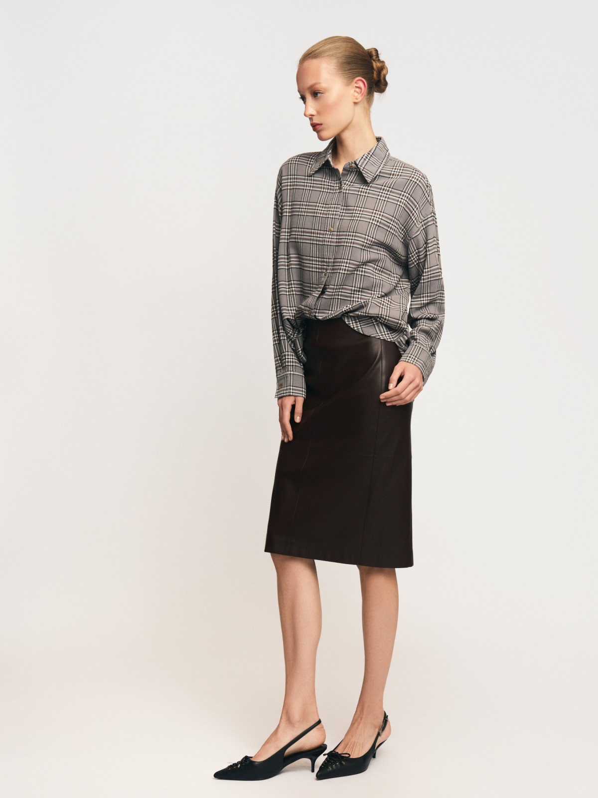 Фланелевая рубашка из хлопка в клетку