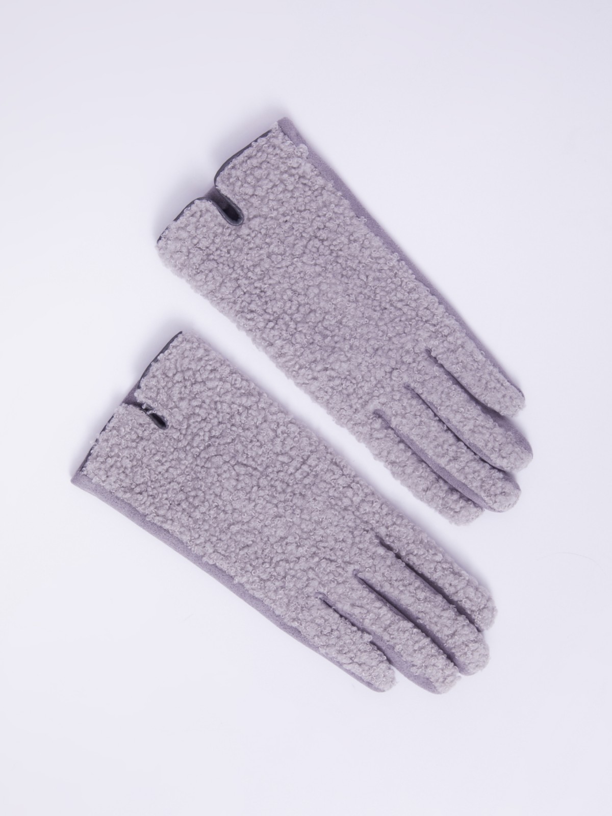 Утеплённые перчатки из искусственного меха с функцией Touch Screen zolla 023339659015, цвет серый, размер S