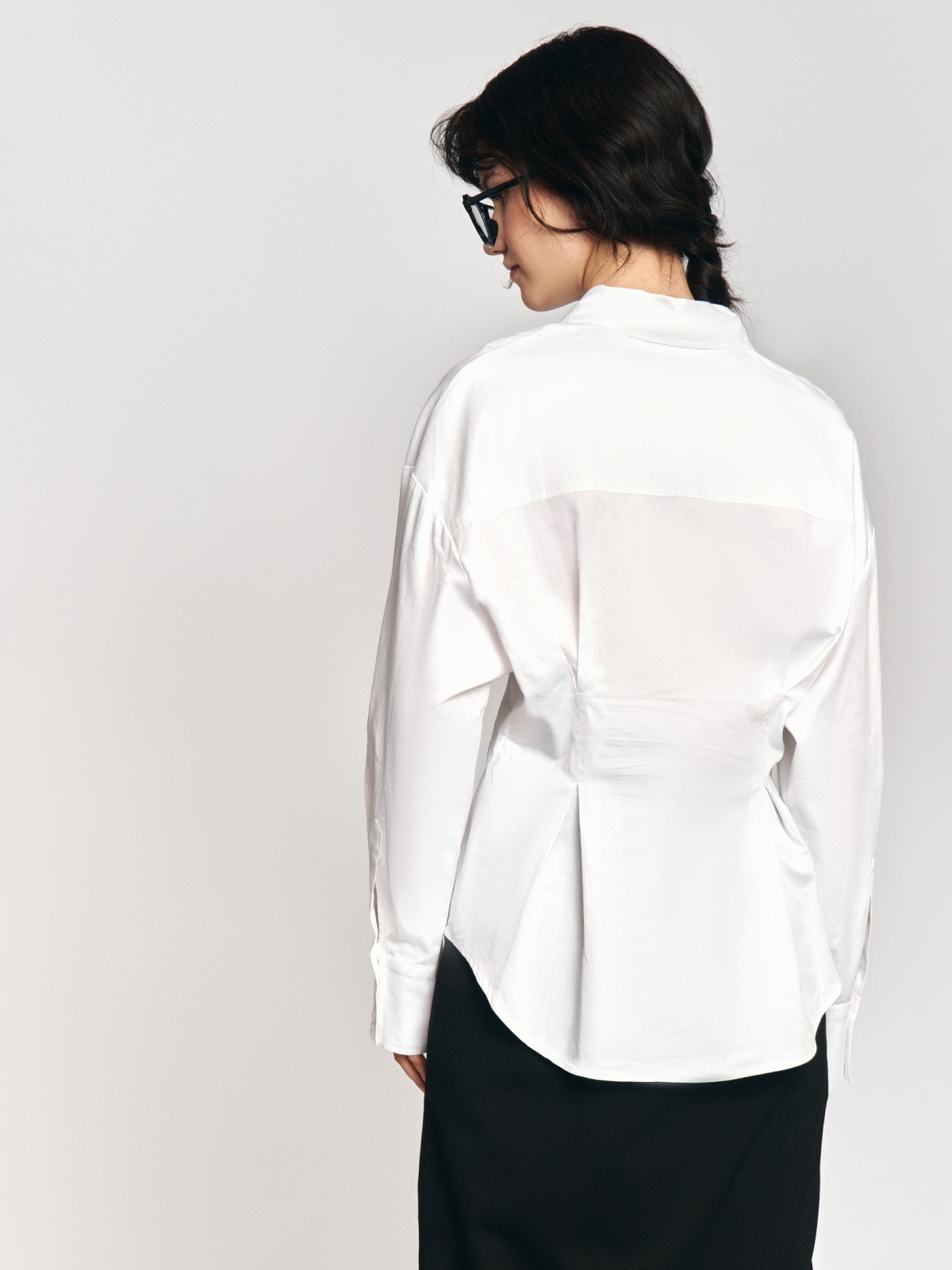 Рубашка из хлопка с акцентом на талии