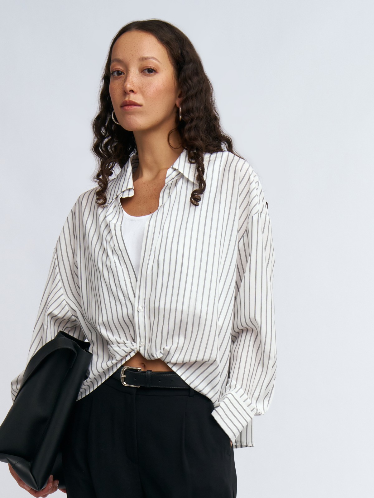 Комбинированная блузка-рубашка с топом