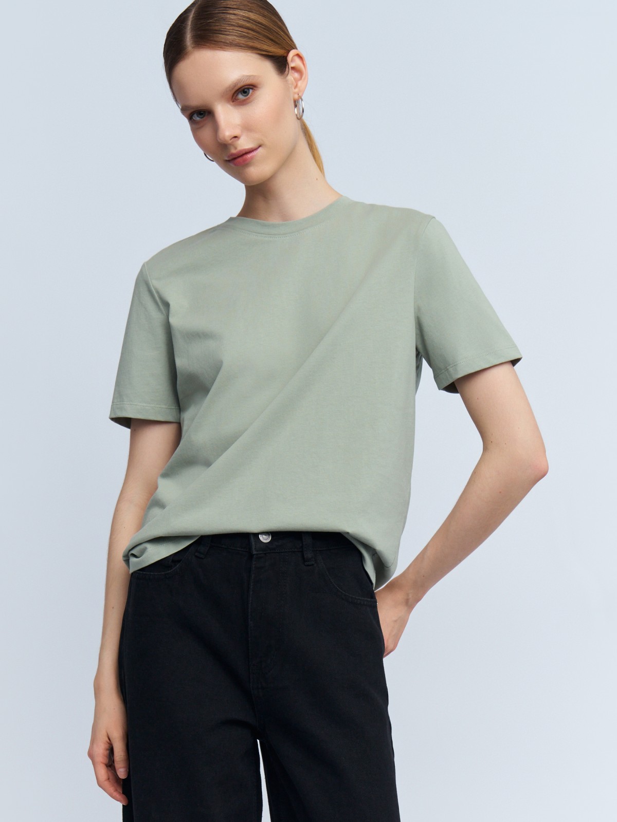 Футболка из хлопка однотонная