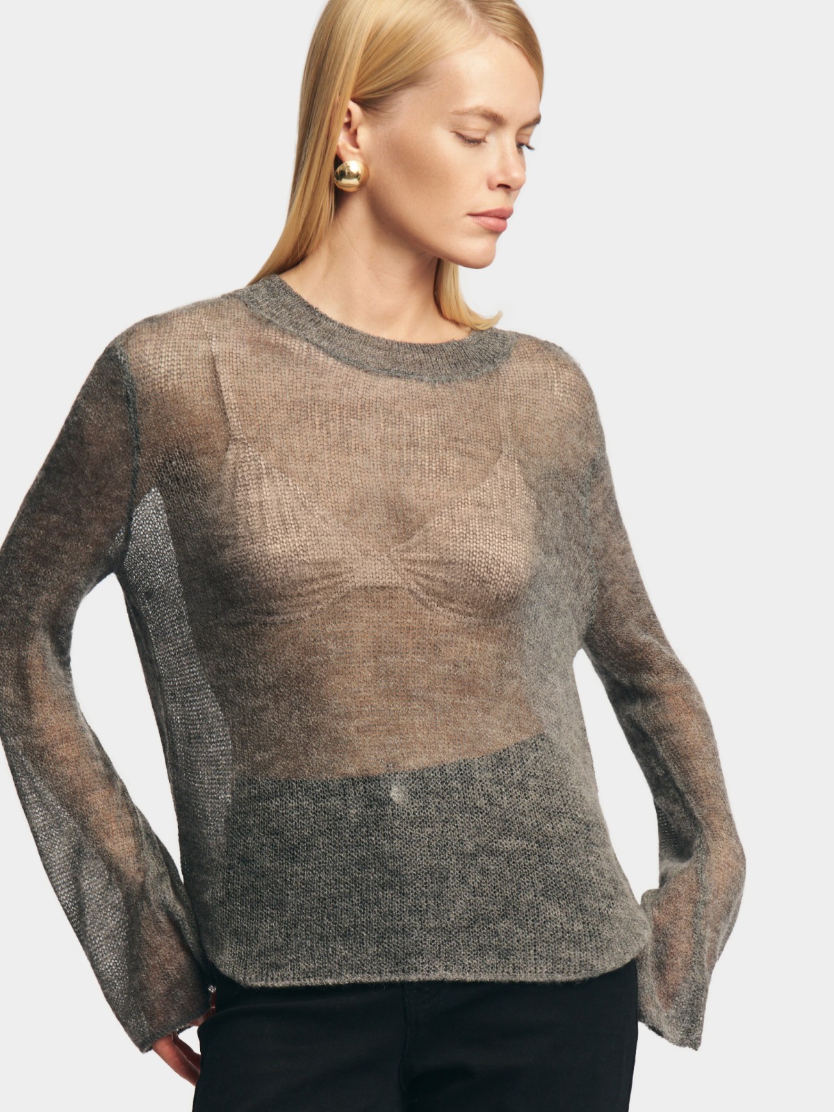 Вязаный полупрозрачный джемпер