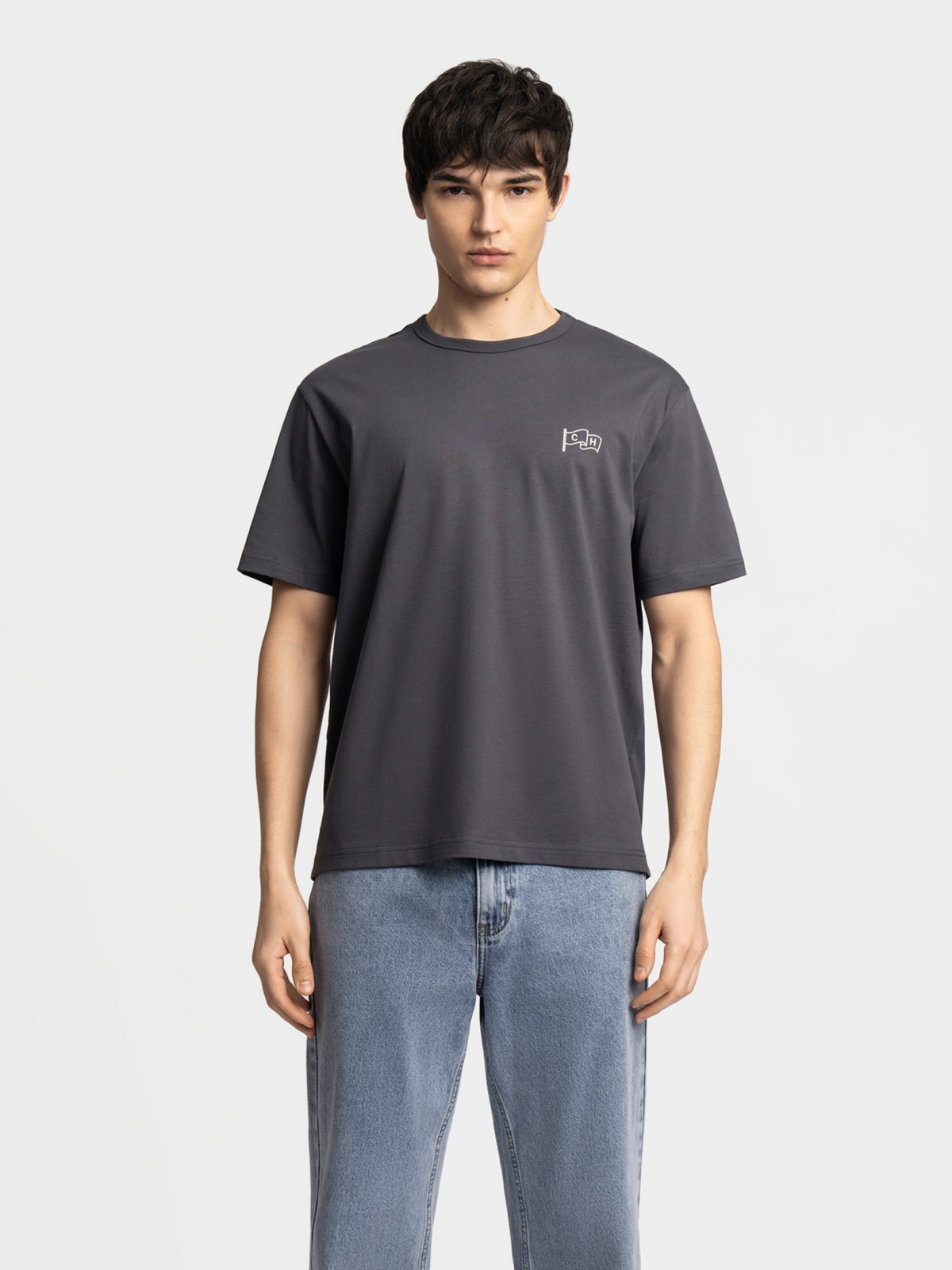 Футболка из хлопка с надписью на спине