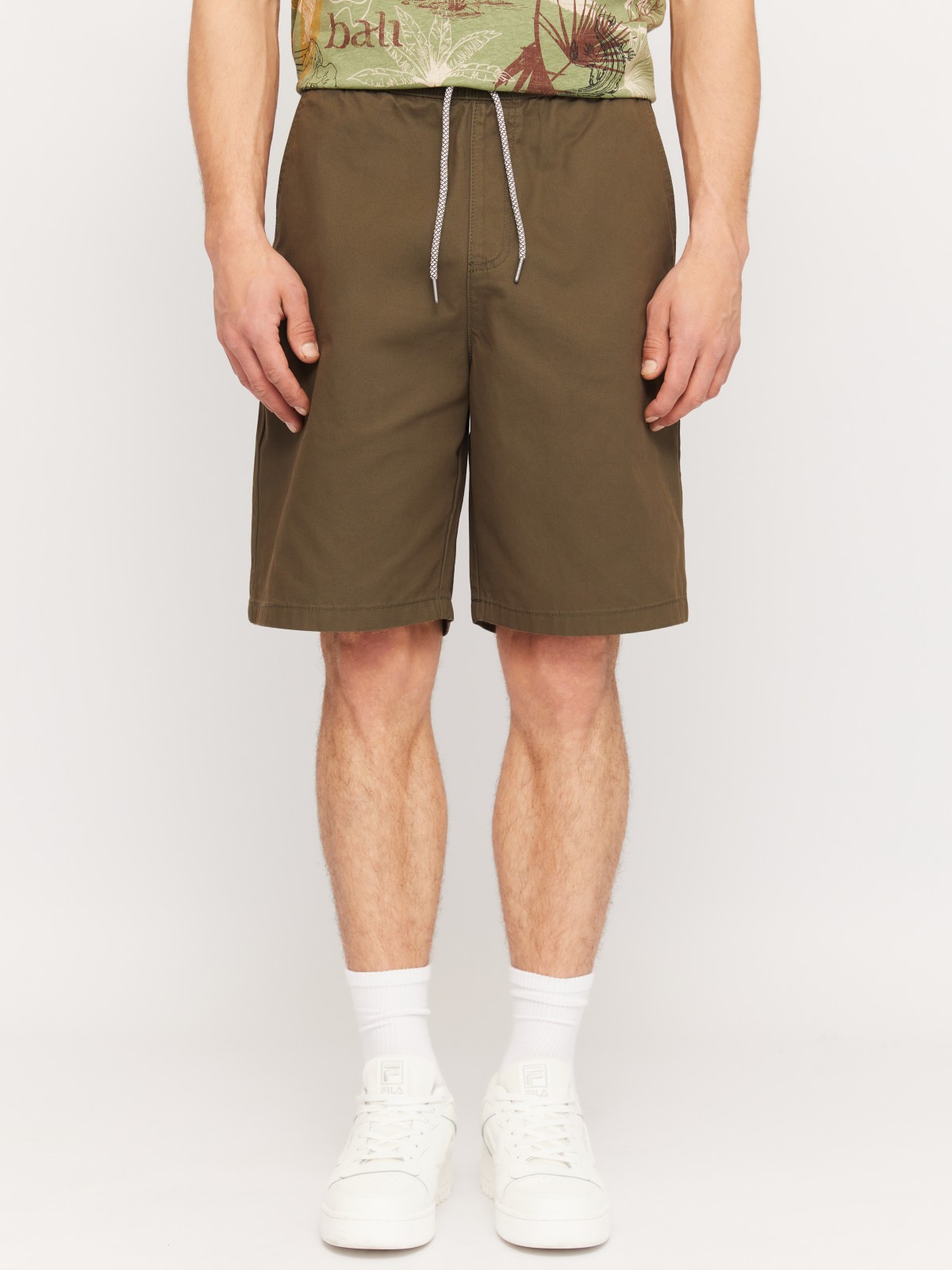 Удлинённые шорты на резинке из хлопка