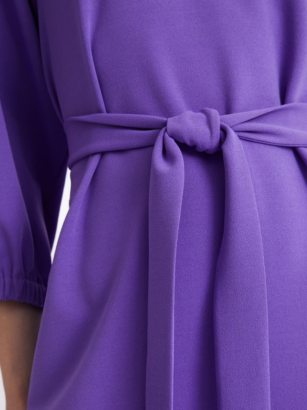 Платье с объёмными рукавами и поясом zolla 22331819F062, цвет сливовый, размер M - фото 4