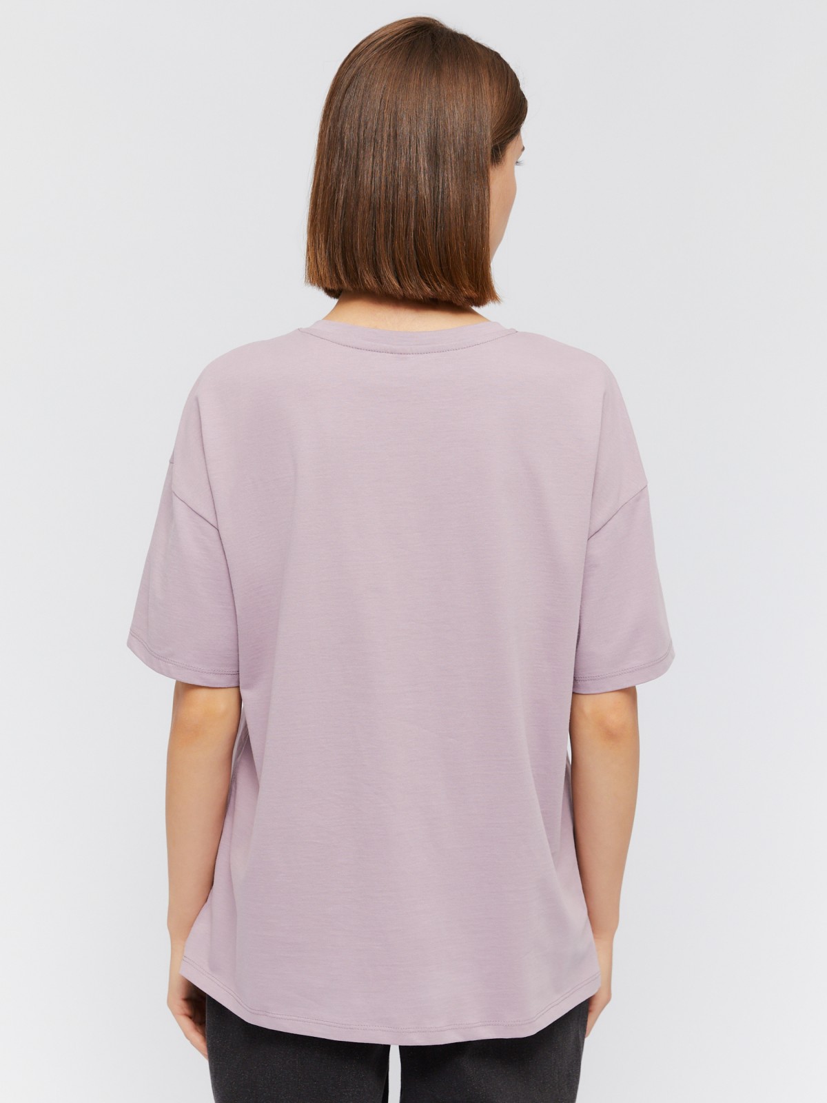 Футболка оверсайз силуэта из хлопка с принтом