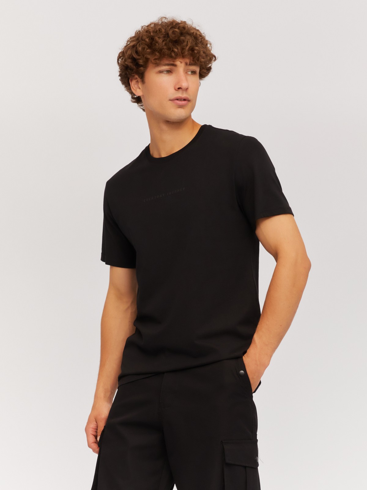 Футболка из хлопка с принтом-надписью