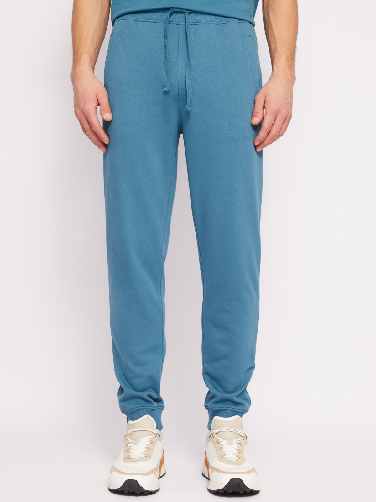 Трикотажные брюки-джоггеры в спортивном стиле zolla 014217675012, цвет бирюзовый, размер S - фото 2
