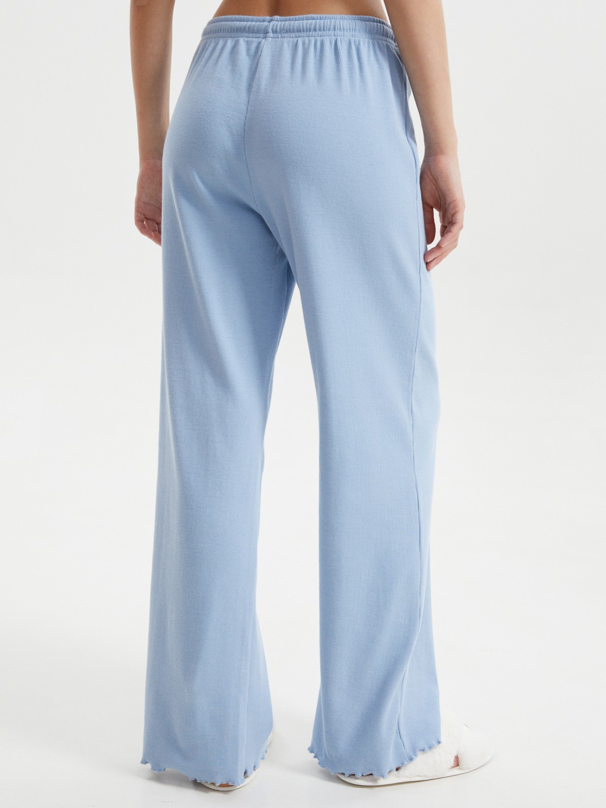 Штаны на резинке из хлопка с оборками