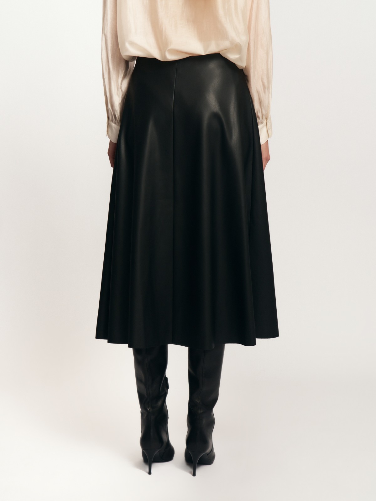 Юбка миди из экокожи