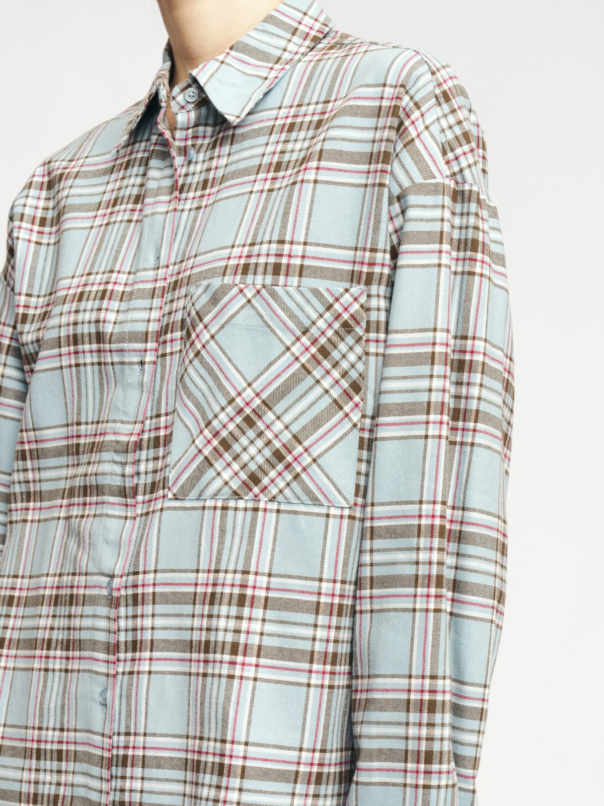 Фланелевая рубашка из хлопка в клетку