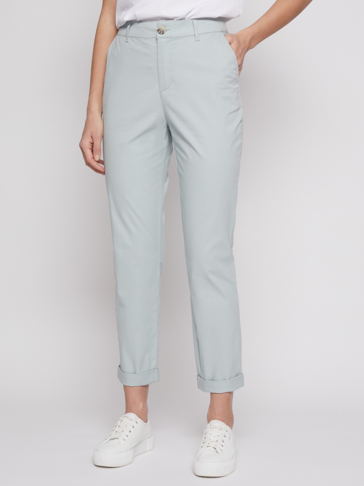 Брюки-чинос с отворотами