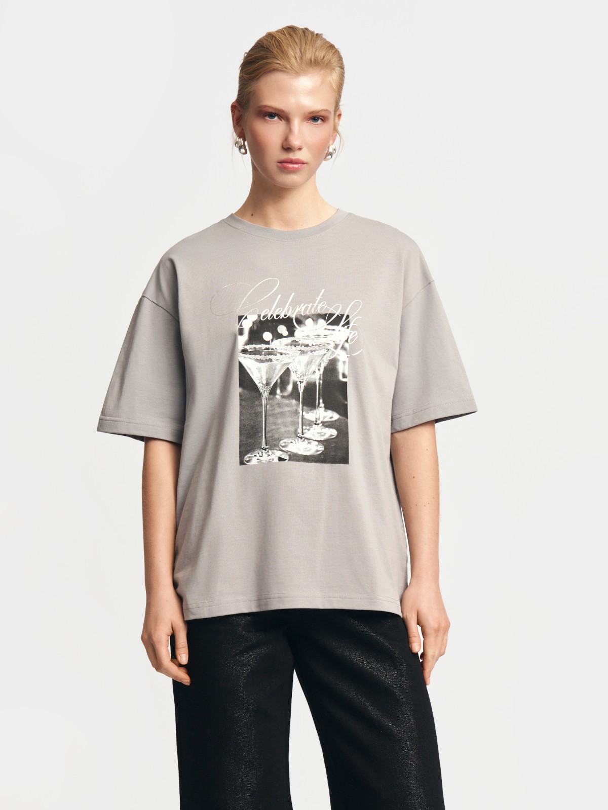 Футболка из хлопка с принтом