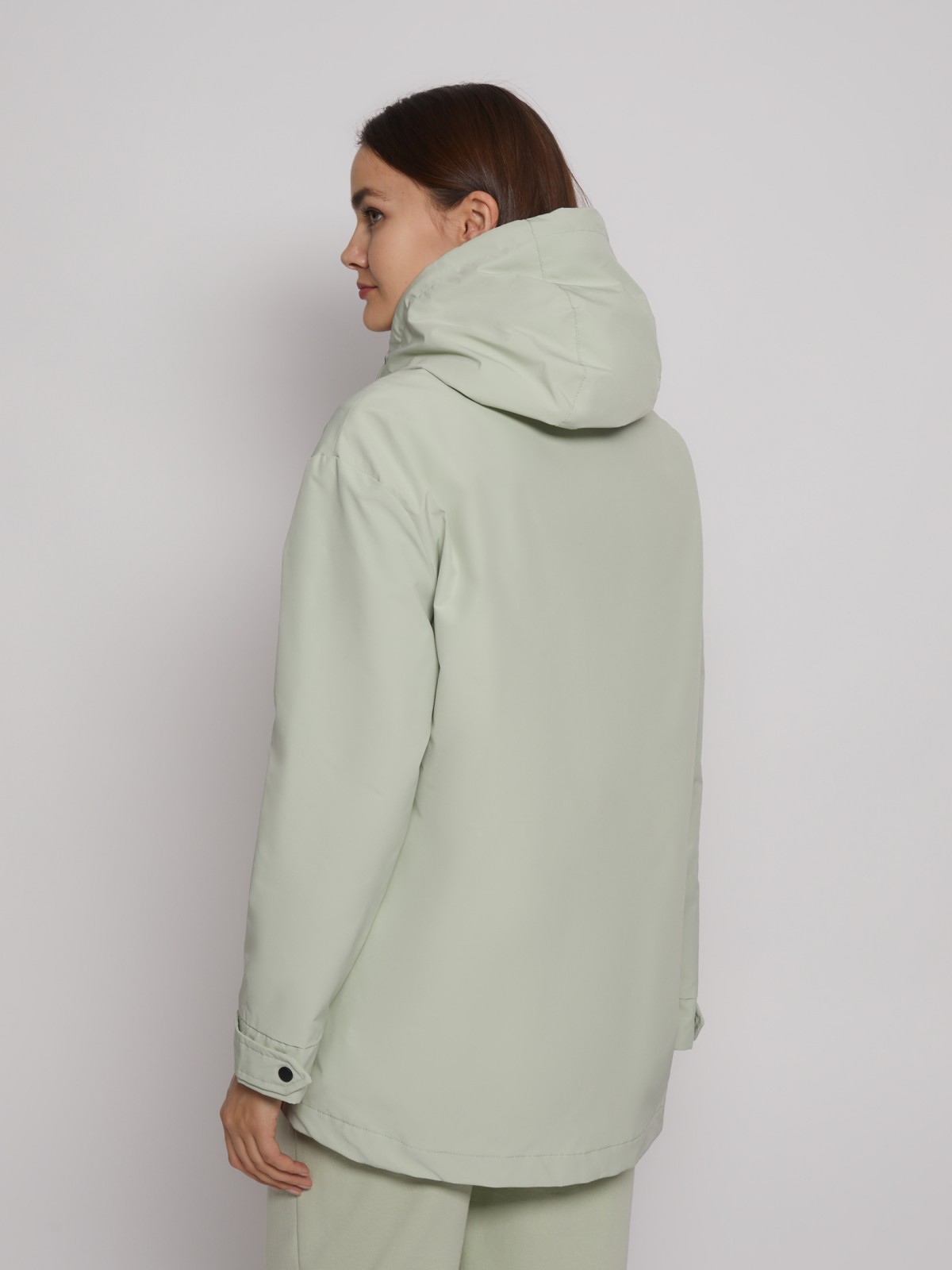 Куртка-ветровка с капюшоном zolla 02221562J014, цвет светло-зеленый, размер XS - фото 6