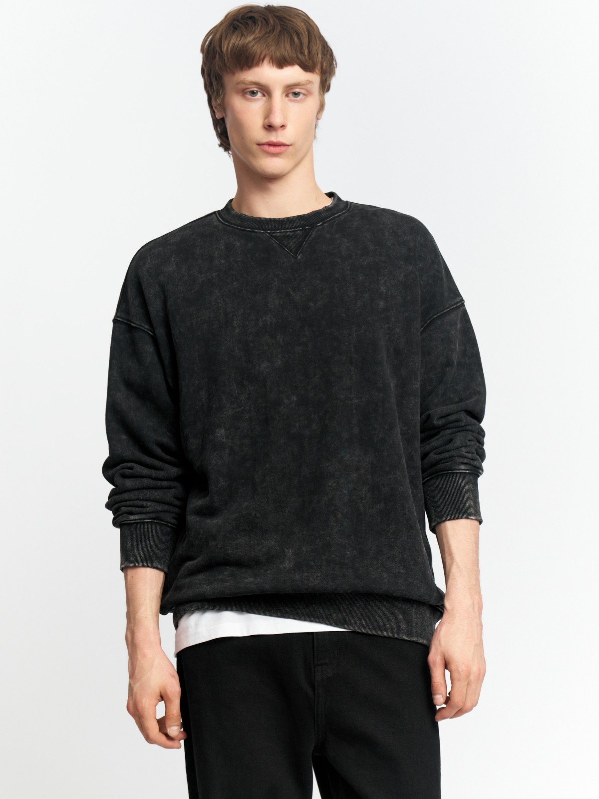 Трикотажный свитшот однотонный