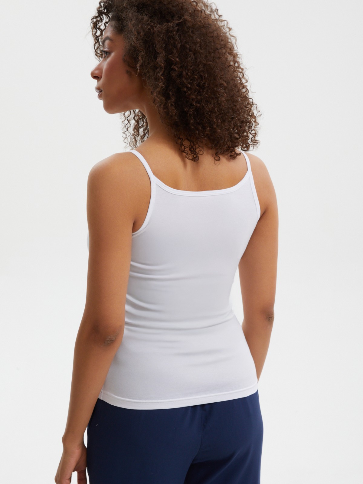 Майка-топ из хлопка на бретельках