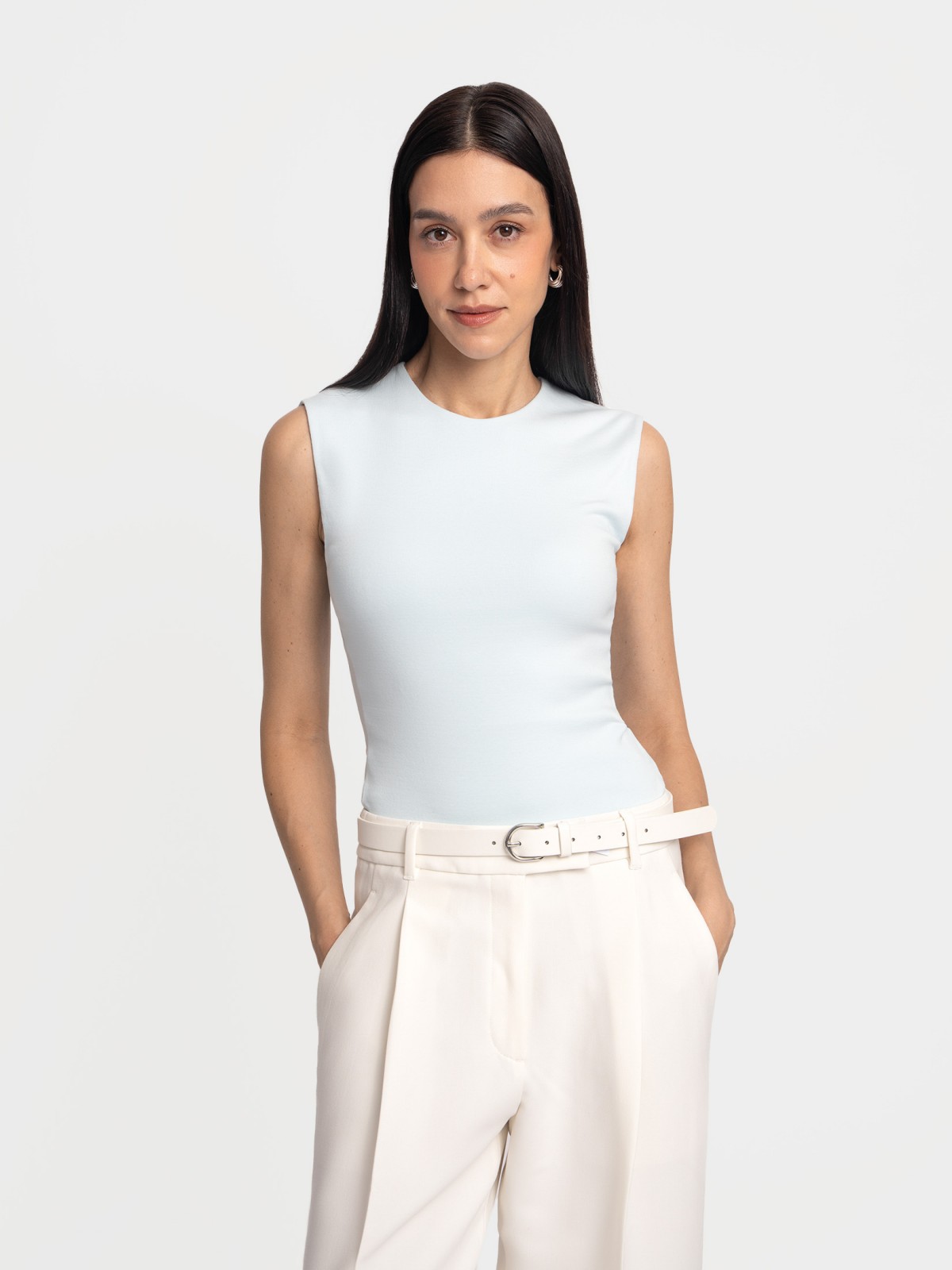 Майка-топ из хлопка без рукавов