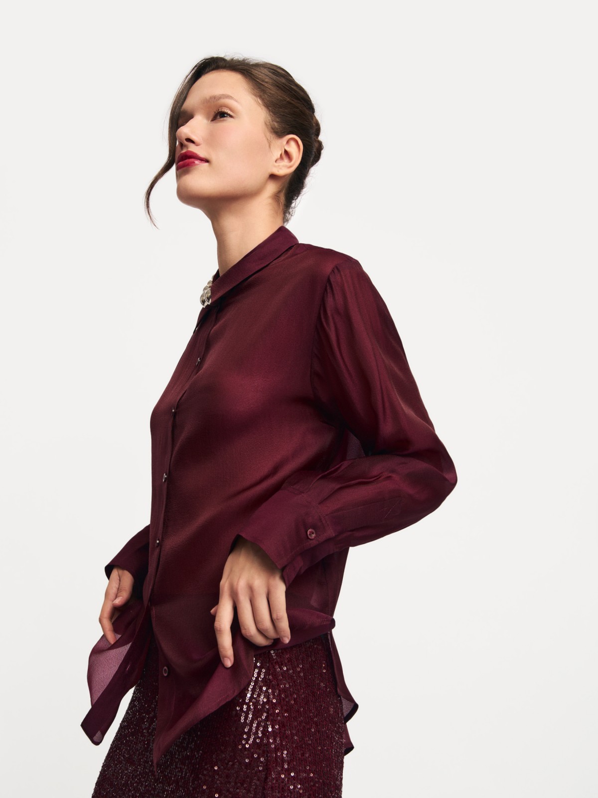 Полупрозрачная рубашка из органзы